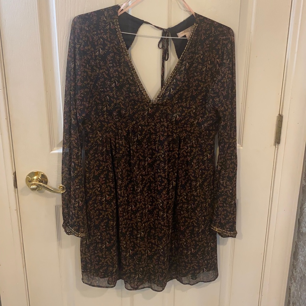 FOREVER21 Floral Backless Dress with Sequins